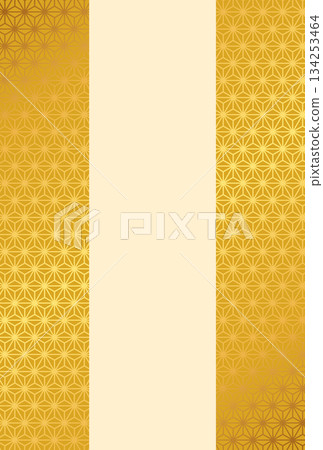 Postcard template with traditional Japanese patterns 134253464