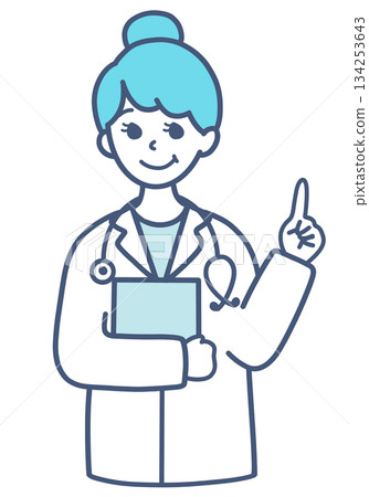 插圖素材,一位女醫生正在解釋 插圖素材,一位女醫生正在解釋 134253643