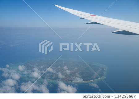 Tarama Island as seen from an airplane 134253667