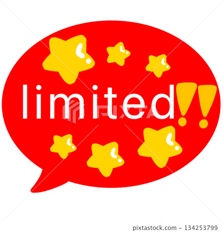 Limited speech bubble English Limited speech bubble English 134253799