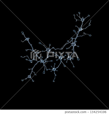 水分子像神經元一樣相互連結。 水分子像神經元一樣相互連結。 134254106