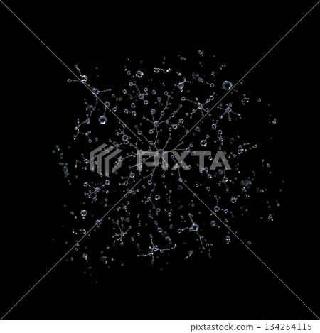 水分子像神經元一樣相互連結。 水分子像神經元一樣相互連結。 134254115
