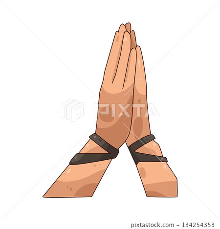 illustration of Namaste Hands 134254353