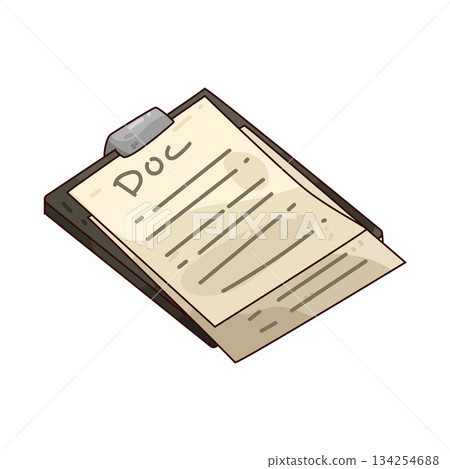 illustration of Clipboard with Document illustration of Clipboard with Document 134254688