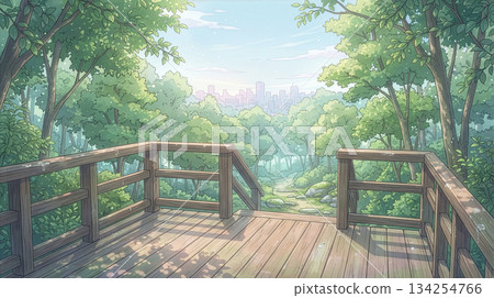 公園內設有木質觀景台，四周環繞著森林，景色宜人。 134254766