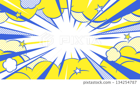 Pop art style American comics concentration line background Pop art style American comics concentration line background 134254787