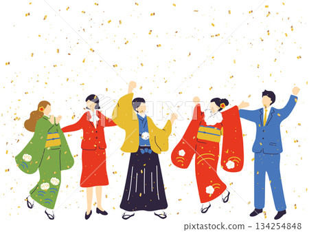 男男女女慶祝他們的成年禮 134254848