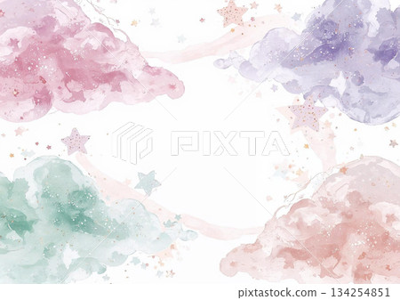 淺色發光雲朵圖案插圖 134254851