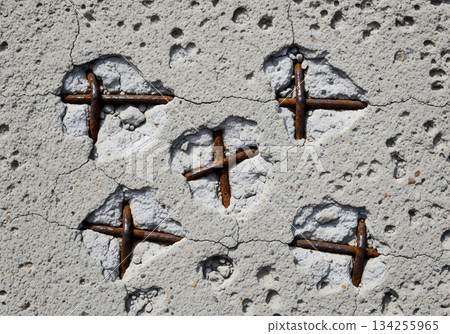 Deteriorated and cracked concrete texture background Deteriorated and cracked concrete texture background 134255965