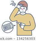 Illustration material of a man with a fever 134256303