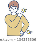 Illustration material of a man with shoulder and back problems 134256306