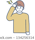 Illustration material of a man who has a headache 134256314