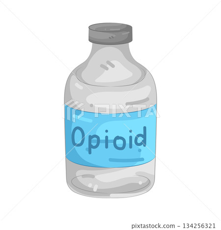 Illustration of opioid bottle Illustration of opioid bottle 134256321