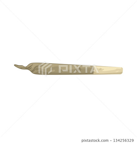 Illustration of rolled cannabis joint  134256329
