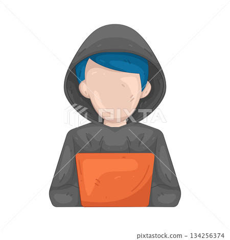 Illustration of hacker 134256374