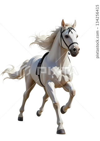 A cool white horse galloping from the front (transparent PNG) A cool white horse galloping from the front (transparent PNG) 134256415