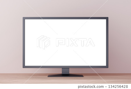 3D材質_電視_米色背景 3D材質_電視_米色背景 134256428