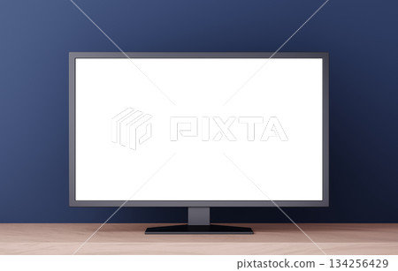 3D材質_電視_海軍藍背景 134256429