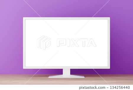 3D材質_電視_紫色背景 3D材質_電視_紫色背景 134256440