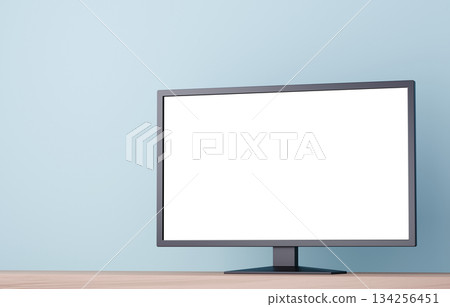 3D材質_電視_淺藍色背景 134256451