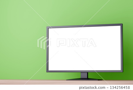 3D材質_電視_綠色背景 134256458