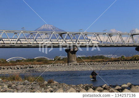 Shinkansen and Mt. Fuji Shinkansen and Mt. Fuji 134257136