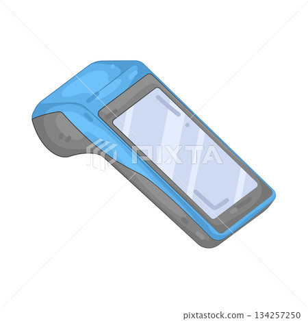 Illustration of POS machine Illustration of POS machine 134257250
