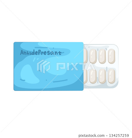 Illustration of antidepressant pill  134257259