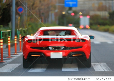 Image of a red Italian sports car 134257356