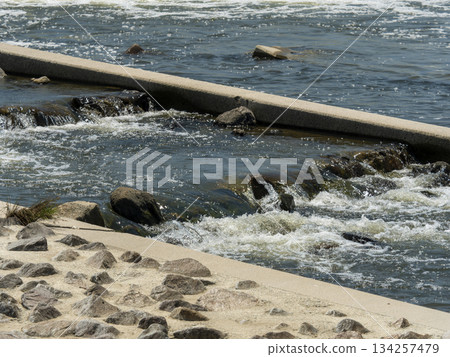 Yamato River - Fishway installed at Kashiwara Weir 134257479