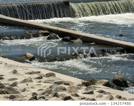 Yamato River - Fishway installed at Kashiwara Weir 134257480