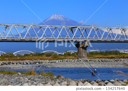 Shinkansen and Mt. Fuji Shinkansen and Mt. Fuji 134257640