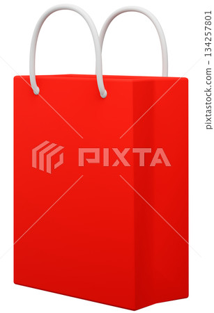3D material_paper bag_red 3D material_paper bag_red 134257801