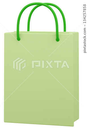 3D Paper Bag Yellow-Green 134257858