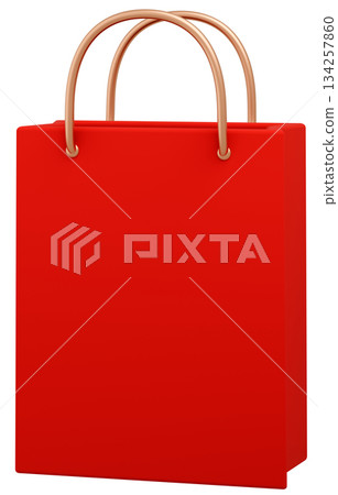 3D material_paper bag_red 134257860