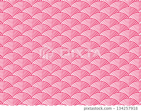 Salmon pink Seigaiha pattern Salmon pink Seigaiha pattern 134257918