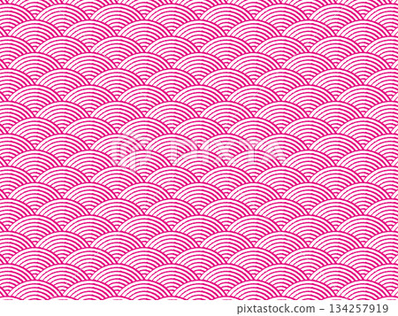 Pink Seigaiha pattern Pink Seigaiha pattern 134257919