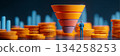 Sales funnel and customer conversion concept 134258253
