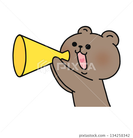 Bear with a megaphone 134258342