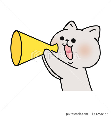 拿著擴音器的貓 拿著擴音器的貓 134258346