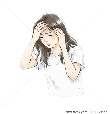 Headache, headache, woman Headache, headache, woman 134259444