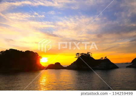 日本八a島最好的日落 日本八a島最好的日落 134259499