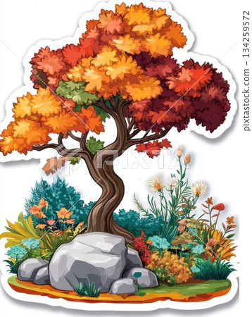 cheerful_cartoon_maple_tree 134259572