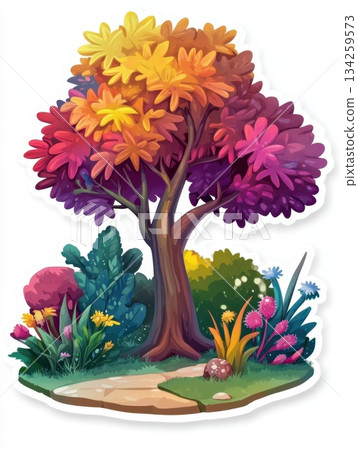 cheerful_cartoon_maple_tree 134259573