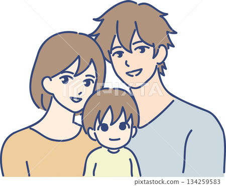 年輕夫婦和他們的小孩家庭 134259583