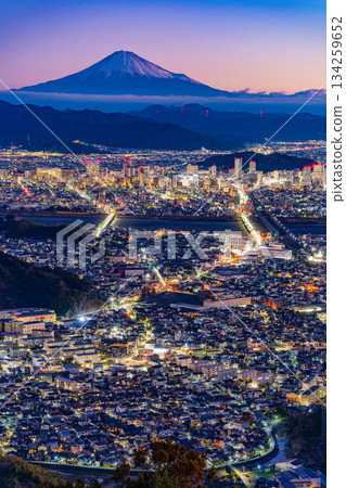 [Shizuoka Prefecture] Shizuoka City and Mt. Fuji before dawn 134259652