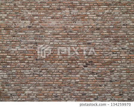 revamped brick facade, original orange brick surface featuring consistent mortar and contemporary 134259970
