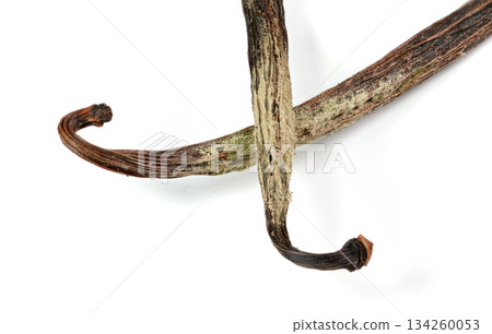 White / yellow mould or mildew growing on vanilla sticks stored improperly in wet and cold fridge - close up detail photo isolated on white background White / yellow mould or mildew growing on vanilla sticks stored improperly in wet and cold fridge - close up detail photo isolated on white background 134260053