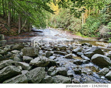 natural landscape with rugged features, journey through wild terrain showcasing geology and natural strength 134260302