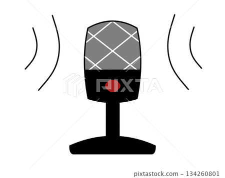 A simple illustration of a condenser microphone 134260801